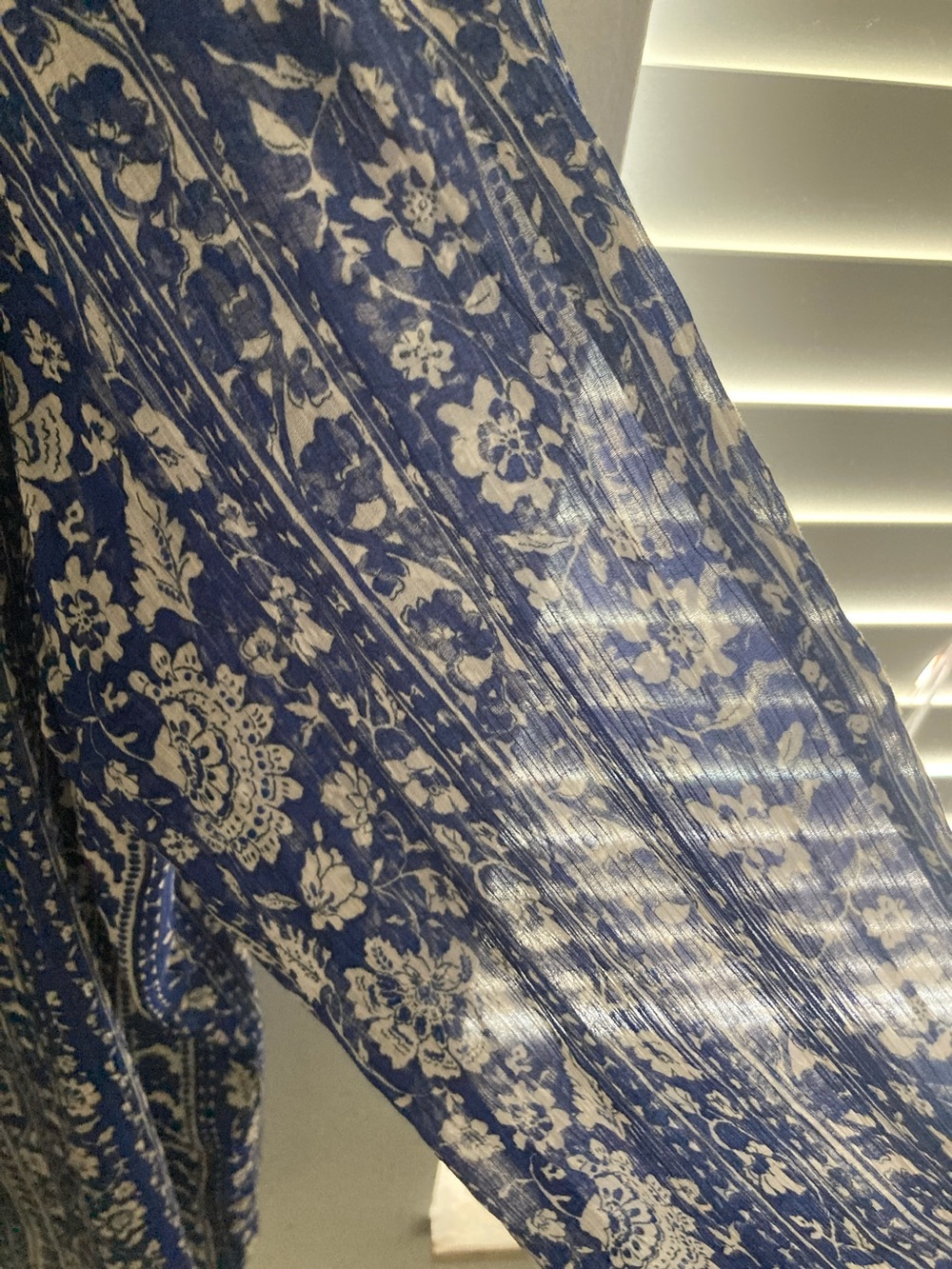 Sezane Blue and White Floral-Stripe Button Down Shirt - Picture 6 of 8